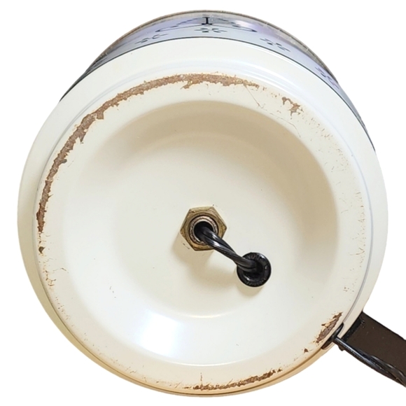 Vintage Toleware Ivory & Black Tole Metal & Glass Chimney Electric Desk Lamp 16" - Picture 11 of 13